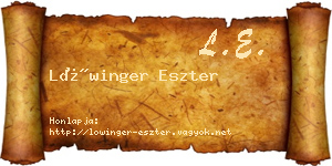 Lőwinger Eszter névjegykártya